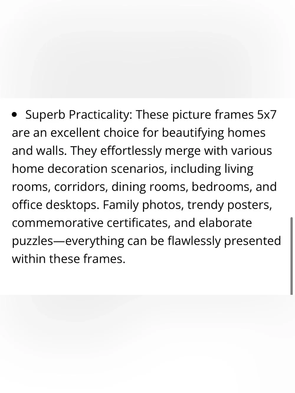 PICTURE FRAMES Solid Wood & Glass Wall or Tabletop Vertical or Horizontal 5x7”